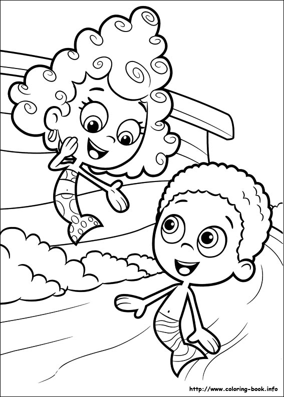 Plansa de colorat cu Bubble Guppies 54 55